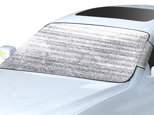 Auto-windschutzscheibenabdeckung, Frontscheibenabdeckung Winter, Autoscheiben Abdeckungen Winter, Sonnenschutz Scheibenabdeckung Auto Schnee Frost Sonne UV Staub Wasserbeständig 150 X 70cm