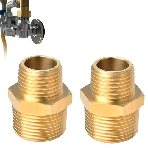 2 Pièces Raccords Réducteurs en Laiton 1/2 Mâle à 3/4 Mâle, Mamelon 1/2 Male 3/4 Male, Connecteurs pour Tuyaux, Raccords de Plomberie Durables et Température Résistants (20 x 25 mm)