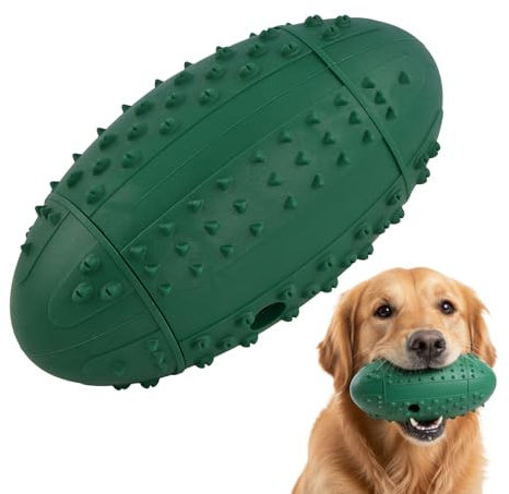Kaslaider 1 Pelota Interactiva para Perros con Función de Dispensador de Golosinas, Juguete Masticable 3 en 1 para Cuidado Dental y Alivio del Aburrimiento, Caucho Robusto para Perros y Gatos, Verde