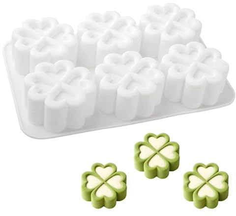 HGSHUO Hjärta silikonform klöverblad bakform kakform silikon kakform mousse chokladformar motivbakformar alla hjärtans dag mors dag bröllop St Patrick's Day