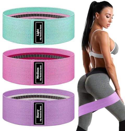 3 Pcs Élastiques de Fitness, Bandes de Résistance Antidérapantes, Élastiques de Musculation, adapté au renforcement Musculaire, au Yoga, Pilates et aux étirements dynamiques