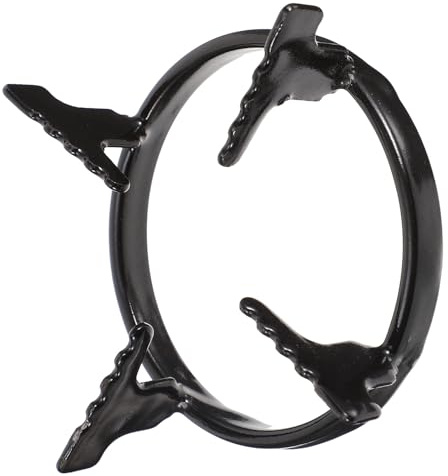 Veemoon Support pour Cuisinière à Gaz Noir, Support Rond pour Petite Cafetière Moka, Grille Stable à Quatre Pieds Compatible Plaques Gaz, Accessoire la Cuisine pour Maison et Restaurant