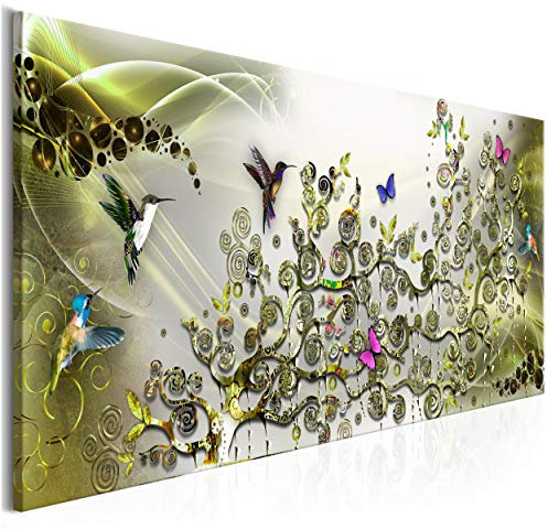decomonkey Bilder Gustav Klimt Abstrakt 150x50 cm 1 Teilig Leinwandbilder Bild auf Leinwand Vlies Wandbild Kunstdruck Wanddeko Wand Wohnzimmer Wanddekoration Deko Baum Schmetterling