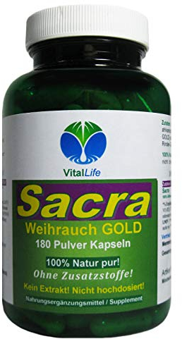 Weihrauch Boswellia Sacra GOLD 180 Pulver Kapseln Natur Pur NICHT hochdosiert KEIN Extrakt OHNE Zusatzstoffe OHNE Füllstoffe. 26398