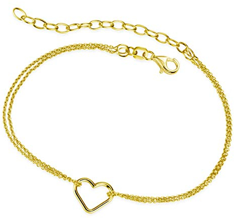 MATERIA by Matthias Wagner Herz Armkette gold 925 Silber - Feines Armband Damen vergoldet SA-82