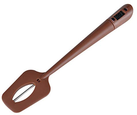 HUOZHI Digital LCD Candy Spatula Thermometer, Instant Read Meat & Candy Thermometer Temperature Reader & Stirrer in One BPA Free Food Grade Silicone