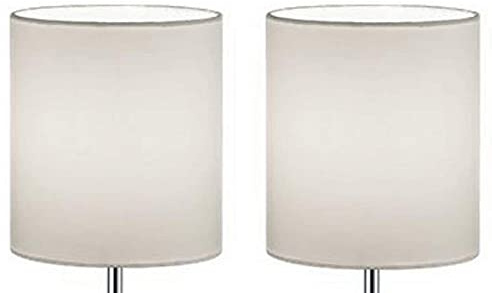 2 Stück SET Stoffschirm kleiner Lampenschirm E14 Ersatzschirm Leuchtenschirm Stoff Lampenschirme Ersatzteil Stoffleuchte Tischleuchte Pendelleuchte Lampenschirm weiß