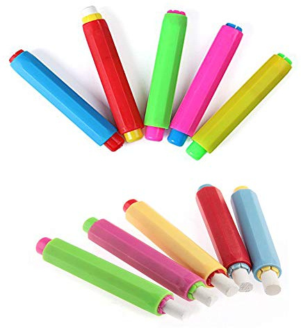 Integrity.1 Lot de 10 porte-craies, en plastique, réglable, pour bureau, école, enfants et enseignants, fournitures scolaires