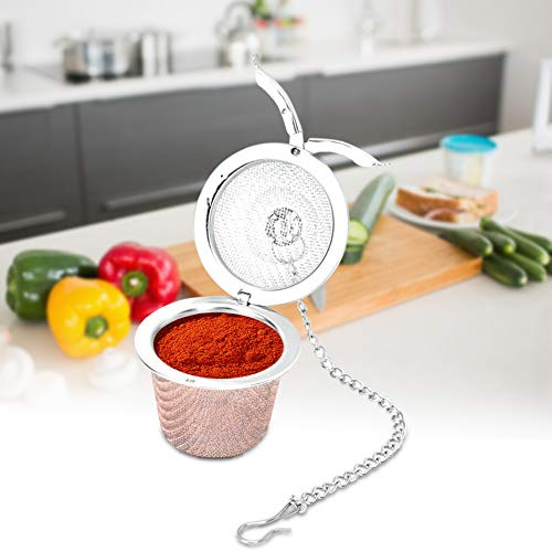 Bolas Infusoras, Colador de té de acero inoxidable, Colador Condimentos Especias con Gancho Cadena, Filtro de té de malla fina con cadena para Té de Hojas Sueltas, Especias y Condimentos(XL)