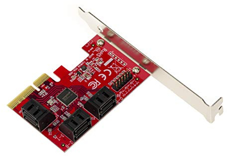 KALEA-INFORMATIQUE PCI Express PCIe 3.0 4X SATA 3.0 6 Ports Karte. Port Multiplier Unterstützung für bis zu 30 Festplatten. Unterstützung für UEFI. Chipsatz ASM1166.