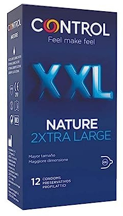 Control Nature XXL kondomer extra stora kondomer, paket med 12