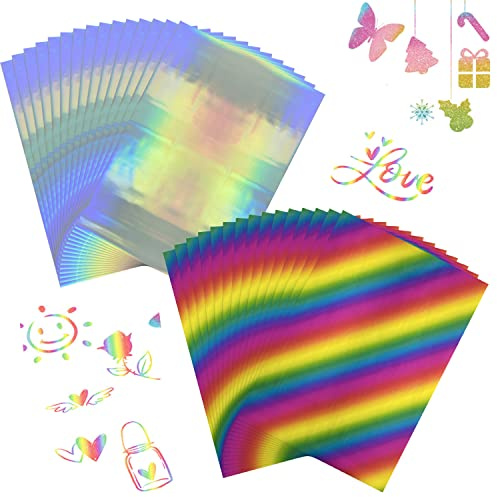 100 piezas de papel de aluminio brillante, variedad metálica, lámina de impresora láser y lámina reactiva de tóner para álbumes de recortes, manualidades de papel