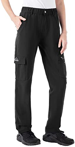 Rdruko Pantalon de randonnée léger à séchage rapide pour femme - Résistant à l'eau - Pour l'escalade, Noir , XL