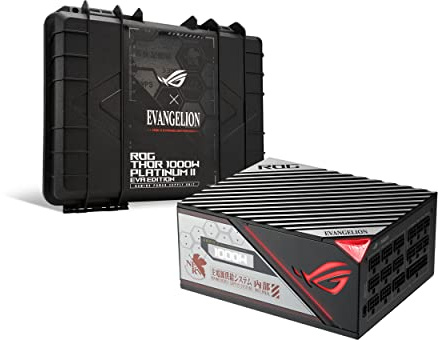 ROG Thor Platinum II EVA Edition 1000W (1000W, Fuente de alimentación Totalmente Modular, 80+Platino, Certificado Lambda A++, disipadores de Calor ROG, Ventilador PWM de 135 mm, Modo 0dB, Panel OLED,