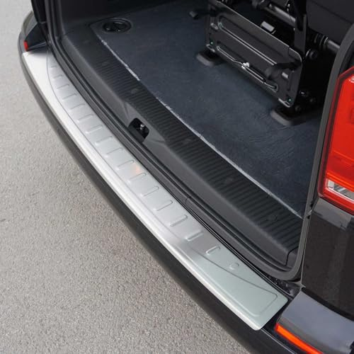 Protection Seuil de Pare-Chocs arrière - Compatible avec VW T6 Multivan 2015-2021 - Couverture de Seuil de Coffre - Bande Seuil de Chargement - Style élégant - en Acier INOX Chromé Brossé