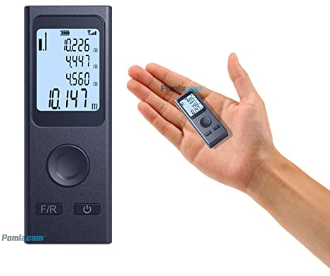 Laser-Entfernungsmesser Tragbares Laser-Messwerkzeug Handheld-Laser-Entfernung USB wiederaufladbar, Pythagoräischer Modus, Entfernung, Fläche und Volumen messen, mit horizontaler Funktion