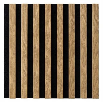 DECCART 3D Wandpaneele schwarz 40x40cm | Lamellenwand Wand Filz und MDF Wandverkleidung Paneele Wall Eiche