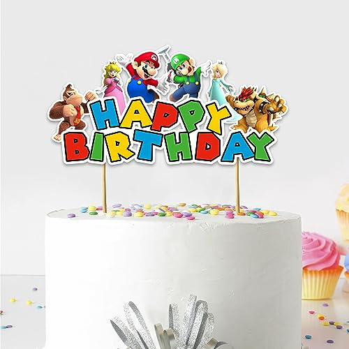 Seyal® Décoration de gâteau d'anniversaire Supr Mario