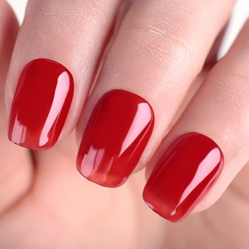 Imtiti Jelly Rot Gelnagellack - 15ml Glänzendes Tomatenrot UV LED Soak-Off Jelly Color Gel, HEMA-frei & TPO-frei Schichtbar, Langanhaltend 28+ Tage Hochglanz Maniküre, DIY Nagelkunst zu Hause