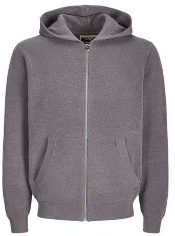 JACK&JONES JCOCALEB stickad huvtröja med dragkedja BF, Haj, M