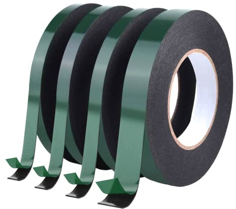 Heavy Duty Double Sided Foam Tape Strong Adhesive Sticky Black Body Trim Roll (12mm x 10m)