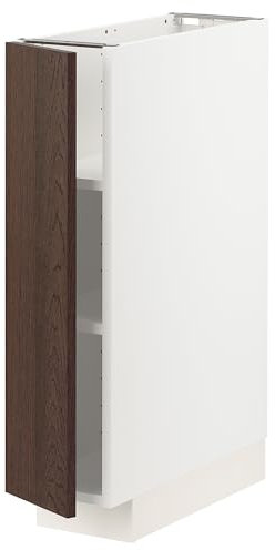 METOD Unterschrank mit Einlegeböden, 20x60 cm, Weiß/Sinarp Braun