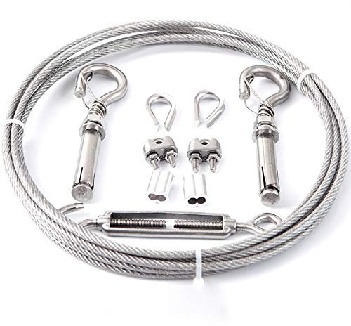 Tendedero de acero inoxidable resistente de 14 m, portátil, resistente al viento y antioxidante, cuerda de tendedero para exteriores, interiores, hogar, viajes