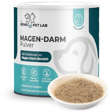 Magen-Darm Pulver für Hunde, 250g - Präbiotika & Probitika Hund zur Darmsanierung - Unterstützt bei Durchfall, Verdauung und dem Darmflora Aufbau - praktisch als Futtertopping - mit Flohsamenschalen