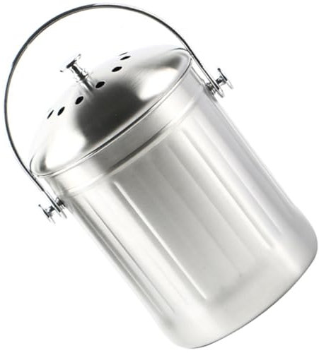 Warmhm Poubelle à Compost Acier Inoxydable Petite Poubelle à Compost pour Cuisine avec Couvercle Et Isolation Odeurs