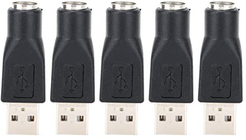 Cocoarm Adattatore USB Maschio a PS/2 Femmina da 5 Pezzi, Convertitore Tastiera e Mouse per Interfaccia PS/2 Plug and Play