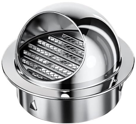 Griglia di Ventilazione A Sfera in Acciaio Inox Griglia di Aerazione Solido Durevole Cucina Cappa Sferica Copertura di Ventilazione per Sfiato A Parete(140 mm)