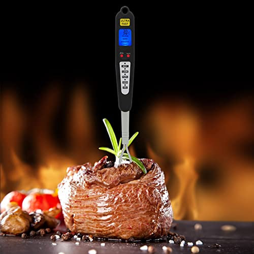 Read Double Fork Meat Thermometer Cooking Tool for BBQ Enthusiasts and Chefs