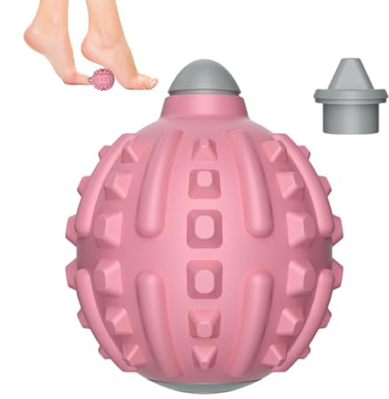 Vibrierender Massageball Elektrischer Massageballroller mit 2 Massageköpfen | Lösen Sie myofasziale Triggerpunkte, reduzieren Sie Muskelkater, tragbares Fitness-Massagegerät für Fitnessstudio, Zuhau