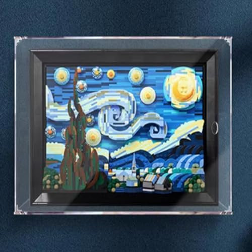 Vitrine en acrylique pour Lego Starry Sky Peinture à l'huile 21333, modèle de protection et de décoration avec rangement anti-poussière Taille 40 x 15 x 34,8 cm (suspendu)