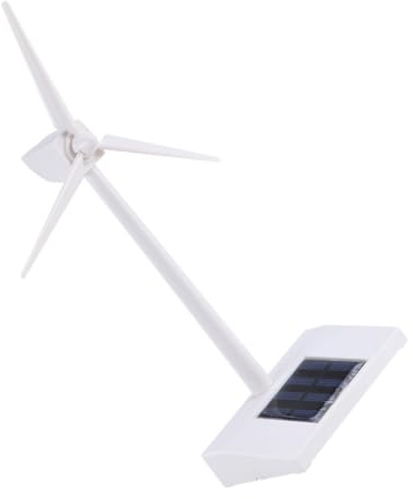 KONTONTY Desktop Windturbinenmodell Solarbetrieben Für Bildung Und Spaß Abs Kunststoff Weiß Schreibtisch Dekoration Für Kinder Und Büro