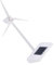 KONTONTY Solarbetriebene Windmühle Schreibtisch Abs-Kunststoff Weiß Turbinenmodell Ohne Kleber Ohne Batterie Mit Solarpanel