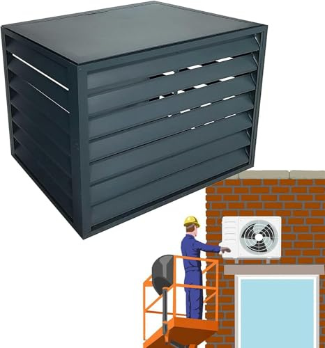 Clôture de climatisation extérieure avec étagère de rangement pour plantes, cache l'unité de climatisation et améliore la décoration extérieure