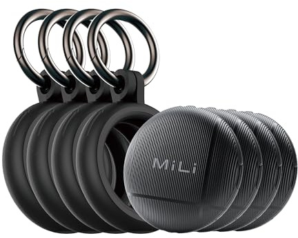 MiLi LiTag Duo Smart Tracker Compatible with Apple Find My/Google Find Hub, Bluetooth Item Finder for Keys, Wallet, Luggage and Suitcases, Travel Tracker Tag with Lost Item Locator, 4Pack