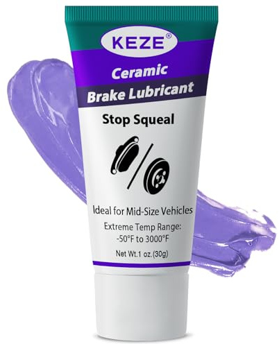 KEZE Lubricante cerámico para frenos automotrices, resistente al calor, la oxidación, la corrosión y la humedad, para bujes, pasadores de calibrador y pastillas de freno, 1 oz (paquete de 1)