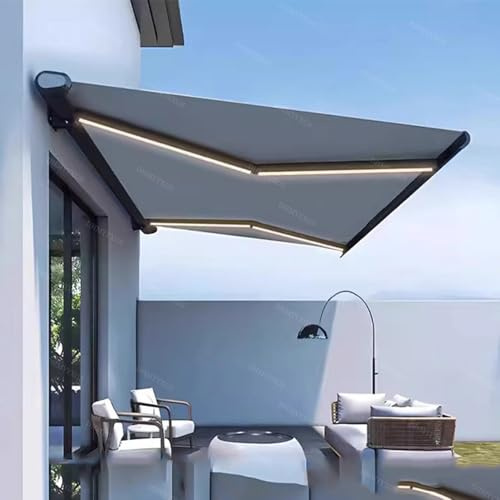 Tenda da giardino motorizzata retrattile, tenda da sole elettrica per patio, gazebo resistente ai raggi UV e impermeabile, per terrazza, balcone, cortile, disponibile in diverse dimensioni (3 x 2,5 m)