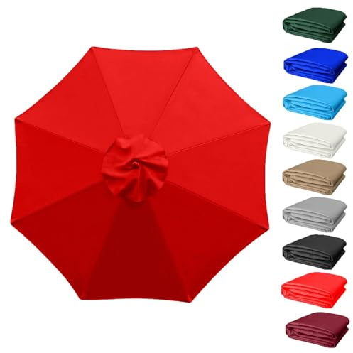 Ombrello da giardino impermeabile da 2 m, per 6/8 stecche, elegante baldacchino bianco, protezione da spiaggia e patio, resistente ai raggi UV, perfetto per terrazze e giardini