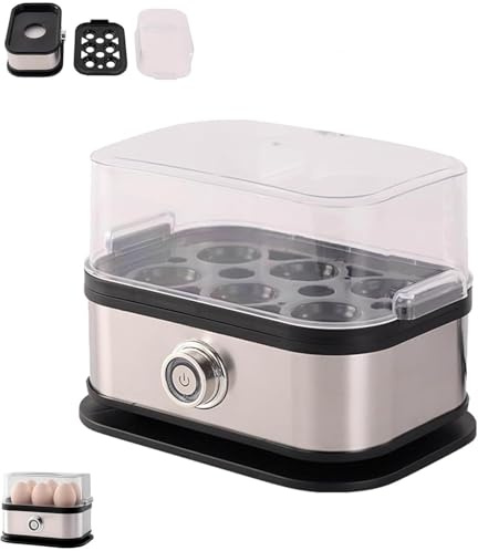 Cuociuova intelligente Halreactody con spegnimento automatico, cuociuova multifunzionale in acciaio inossidabile, contiene 6 uova, cuociuova automatico e veloce, for l'uso in casa e in ufficio.(1 PCS)