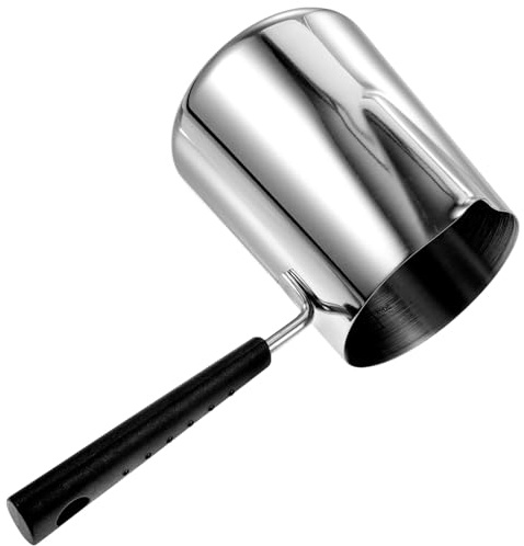 VALICLUD Casserole Inox avec Bec Verseur et Poignée Isolante pour Cuisson Sauces Huile et Lait Fond Épais pour Chauffe Rapide et Uniforme Compatible Plaques Induction Design Compact et