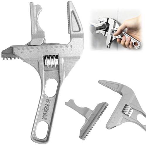 XRVRILE Chiave Regolabile Corta Multifunzione 6–70mm, Chiave Inglese in Aalluminio Leggera e Resistente, Utensile Idraulico e Chiave Sanitaria per Lavabo, Cucina e Bagno