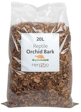 HerpZoo Premium Reptile Orchid Bark Substrate 20L, Fine Forest Terrain, for Terrariums, Vivariums, Enclosures, Plants, 3-15mm