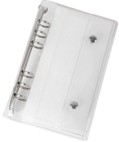 Couvre-dossier à 6 anneaux – Cahier en PVC transparent, fermeture robuste à 6 anneaux avec mécanisme de glissement lisse, organisateur transparent | dossier à feuilles mobiles pour cartes photo, Do