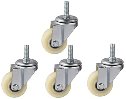 4 ruedas con ruedas universales de tornillo de 2 pulgadas M10*25 dirección resistente al desgaste marco de nailon blanco medio
