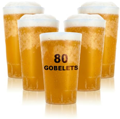 Table'Colors 80 Gobelets Reutilisable et Recyclable 33cl Polypropylène Rigide Givré - Fabriqué en France, Sans BPA - Compatible Micro-ondes et Lave-vaisselle - Boisson Chaude, Froide