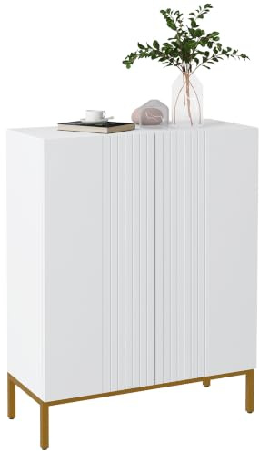 HOMCOM Meuble à Chaussures 20 Paires Armoire Portes à Fermeture Douce Blanc | Moderne, Étagères Réglables, Pieds en Acier, pour Entrée, Couloir, Salon