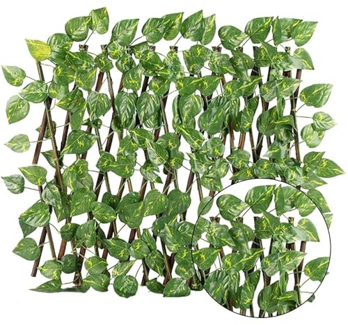 Recinzione 1 pz. Recinzione espandibile con foglie finte, schermo for la privacy, erba artificiale, decorazione da parete for giardino, cortile, patio edera finta(1 UK,70)